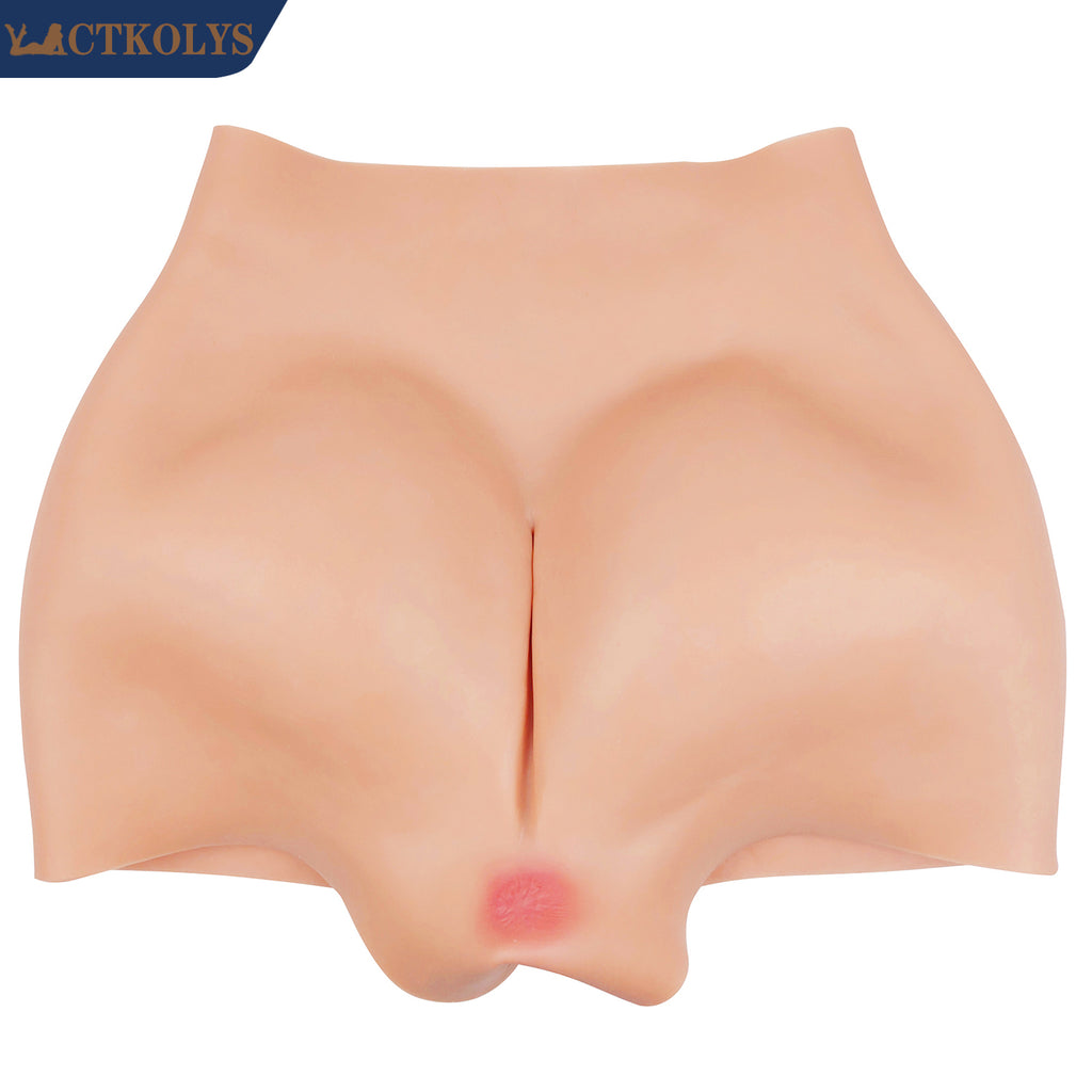 CTKOLYS Men Crossdresser Panties Realistic Sissy Panties False Pussy Boxer Briefs for Transgender Feminine Gay Shemale 1G 2G