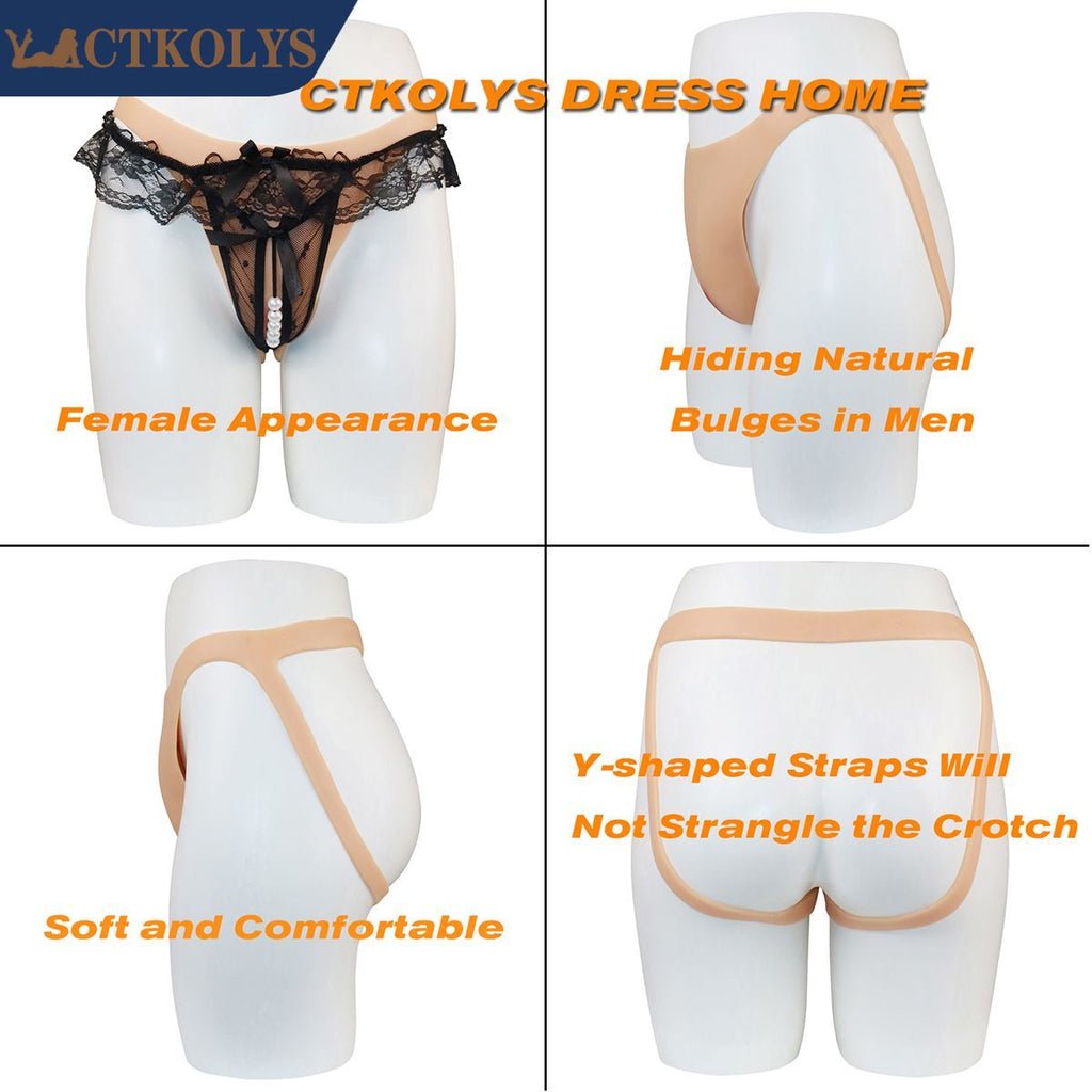 Men Sissy Fake Camel Toe Panties Hiding Gaff Thong For Transgender Crossdresser Shemale
