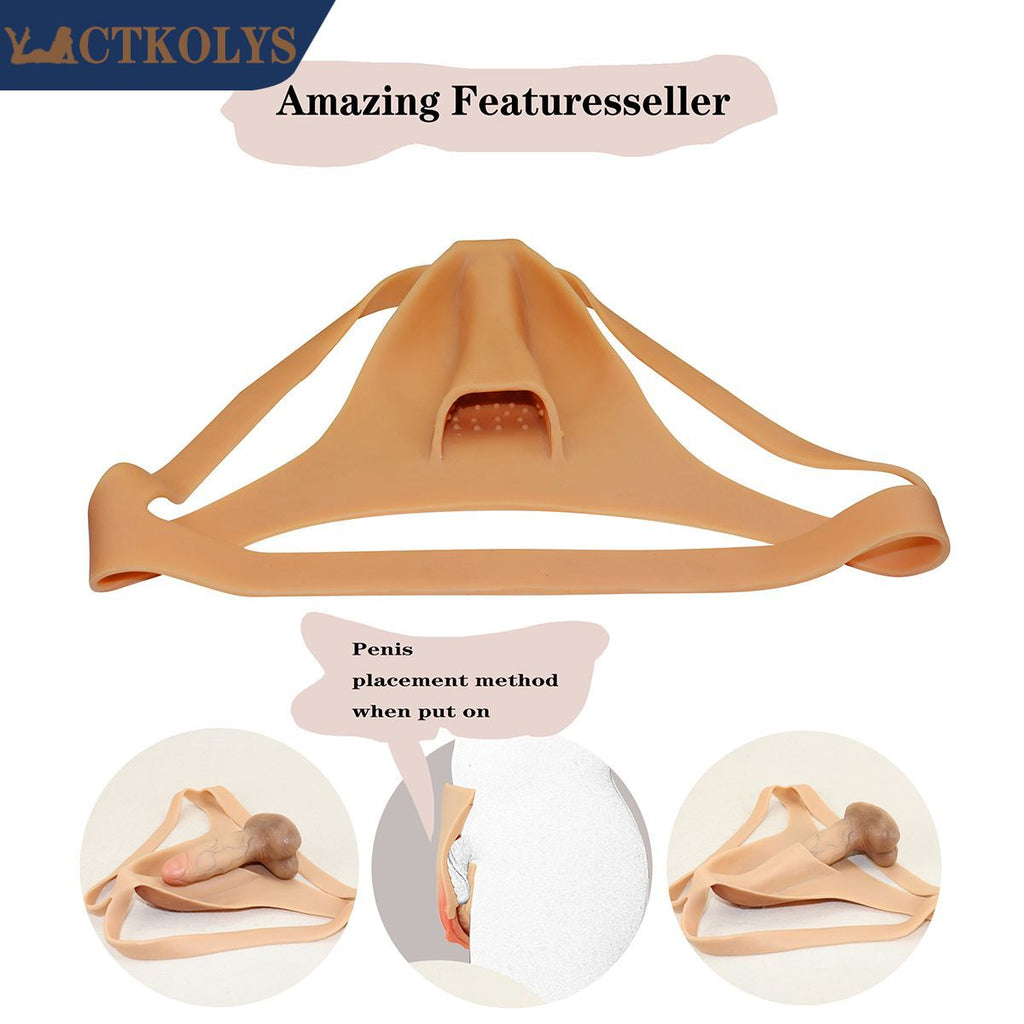 Men Sissy Fake Camel Toe Panties Hiding Gaff Thong For Transgender Crossdresser Shemale