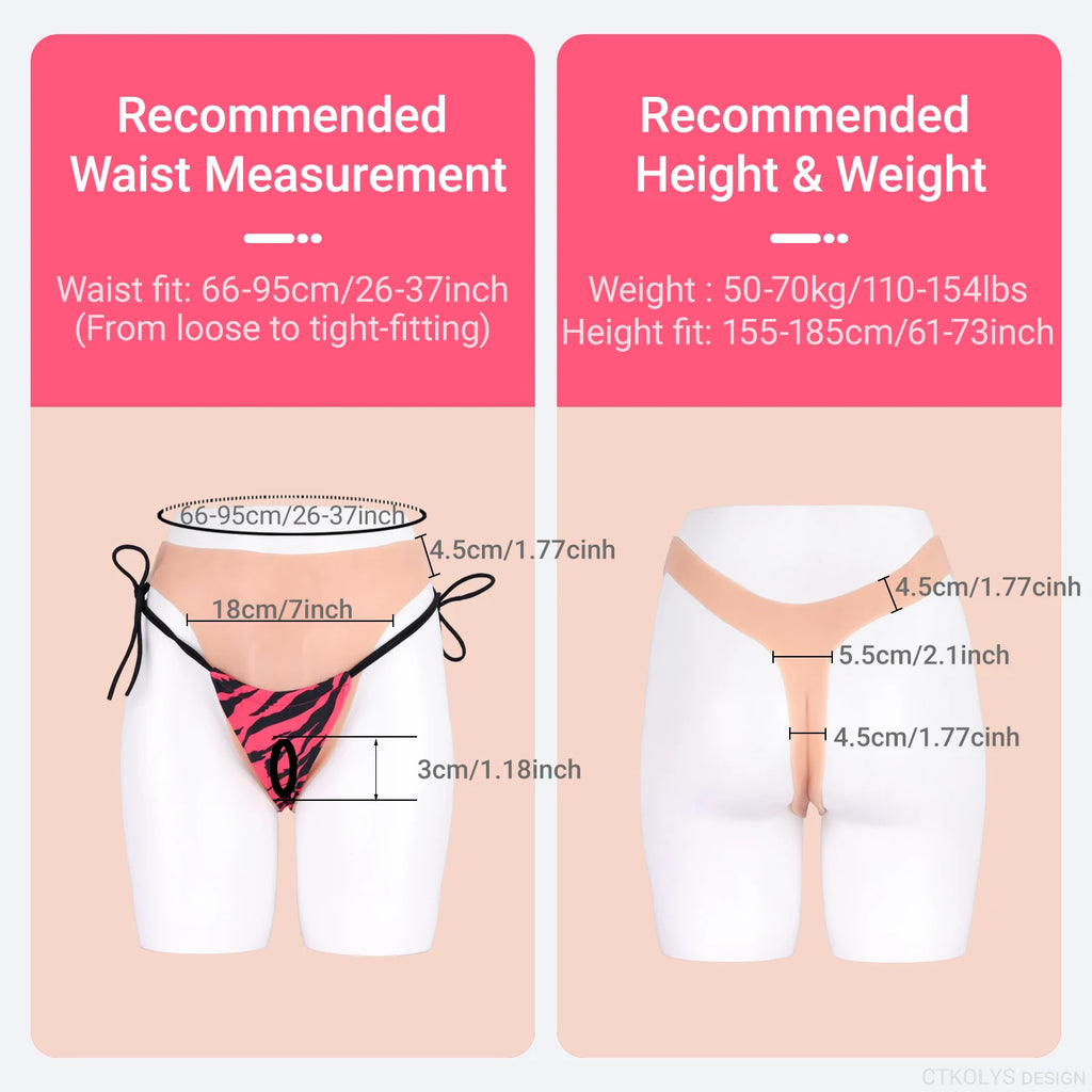 Silicone Fake Vagina Panty Pussy Tucking Gaff Panties