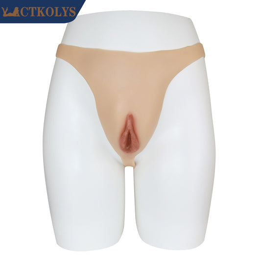 CTKOLYS Silicone Thong Hide Penis Protect Crotch Fake Vagina Shape For Crossdresser Transgender Shemale Sissy Dragqueen Cosplay