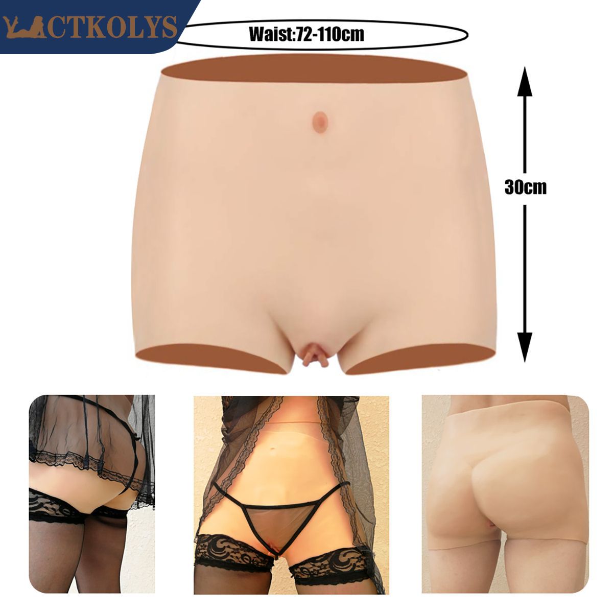 CTKOLYS Gefälschte Vagina Unterwäsche Pussy Pants Silikon Realistische Höschen Boxershorts Künstliche Sex Fake Enhance 