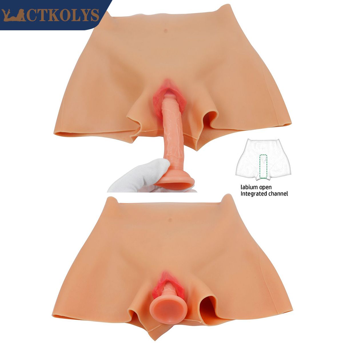 CTKOLYS Fake Vagina Underwear Pussy Pants  Silicone Realistic Panties Boxer Briefs Artificial Sex Fake Enhance