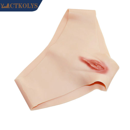 CTKOLYS Men Silicone Fake Vagina Underwear Panties Hiding Gaff Penetratable Realistic Pussy for Crossdresser Transgender Shemale