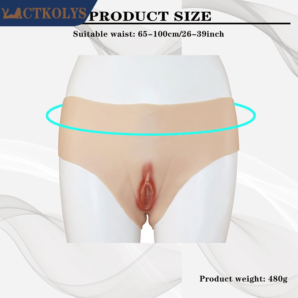 CTKOLYS Men Silicone Fake Vagina Underwear Panties Hiding Gaff Penetratable Realistic Pussy for Crossdresser Transgender Shemale